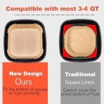 Square Air Fryer Paper Liners 120 Pack - 8 Inch