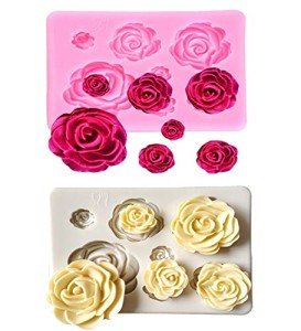 2-Pack Rose Silicone Molds for Cake Decorating
