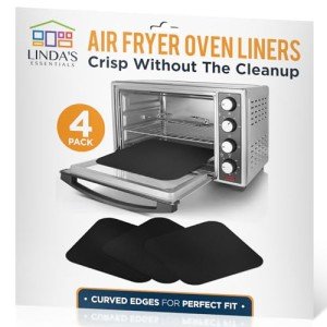Reusable Non-Stick Air Fryer Oven Liners - 4 Pack