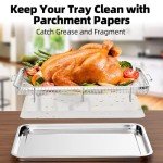 Large Air Fryer Basket Set with Parchment Papers