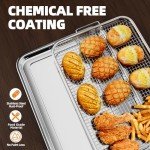 Large Air Fryer Basket Set with Parchment Papers