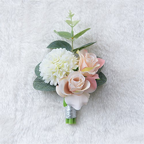 White Wedding Boutonnieres for Men and Women