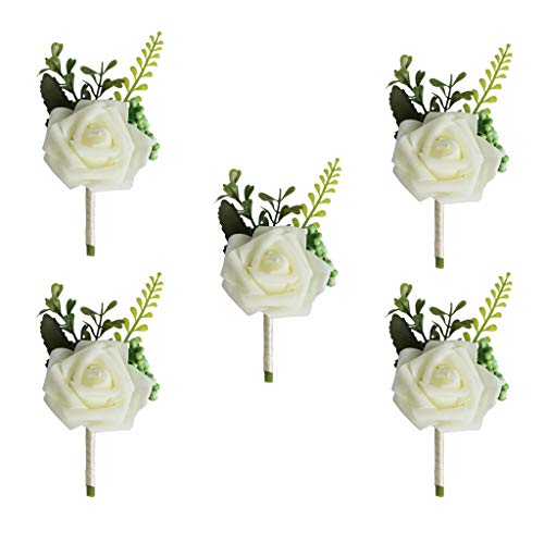 White Rose Boutonniere for Weddings and Parties