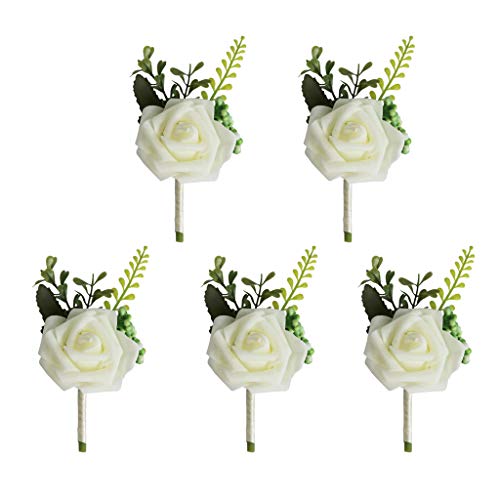 White Rose Boutonniere for Weddings and Parties