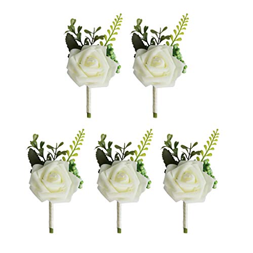 White Rose Boutonniere for Weddings and Parties