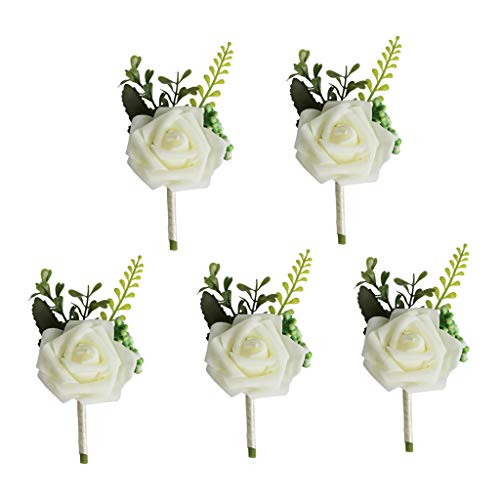 White Rose Boutonniere for Weddings and Parties