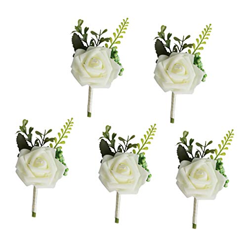 White Rose Boutonniere for Weddings and Parties