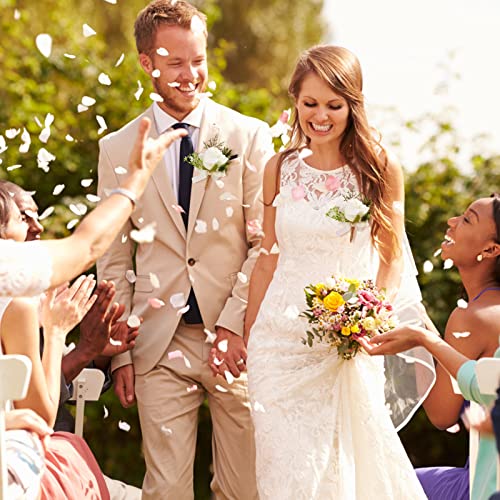 White Rose Boutonniere Set for Weddings