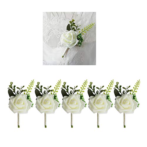 White Rose Boutonniere for Weddings and Parties