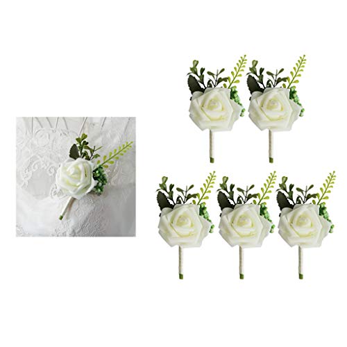 White Rose Boutonniere for Weddings and Parties