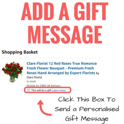 Clare Florist 12 Red Roses True Romance Fresh Flower Bouquet - Romantic Fresh Roses Hand Arranged by Expert Florists