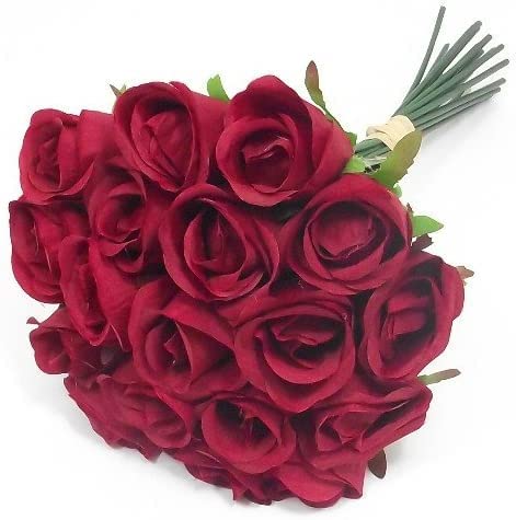 Red Artificial Roses - 18 Bundle for Decoration