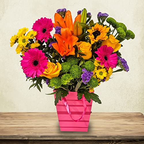 Vibrant Value Hand Tied Flower Bouquet Stunning Fresh Flowers Just for Mom Delivered Next Day Prime Delivery Perfect for Mothers Day Fresh Cut Flower Gift Bouquet