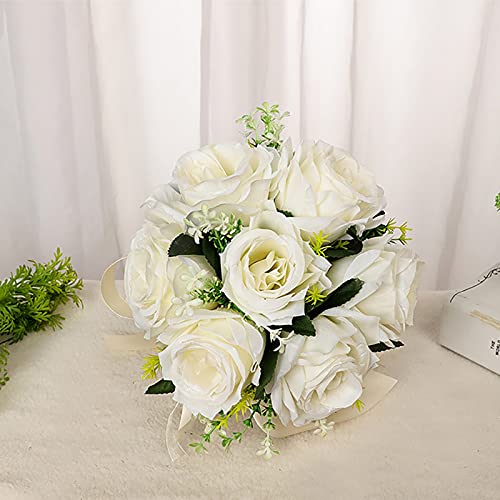 Artificial Rose Bridal Bouquet - 9 Inches