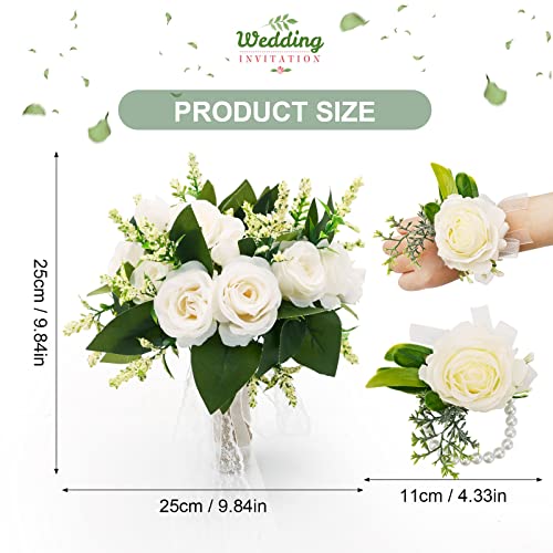 Romantic Artificial Wedding Bouquet with Roses