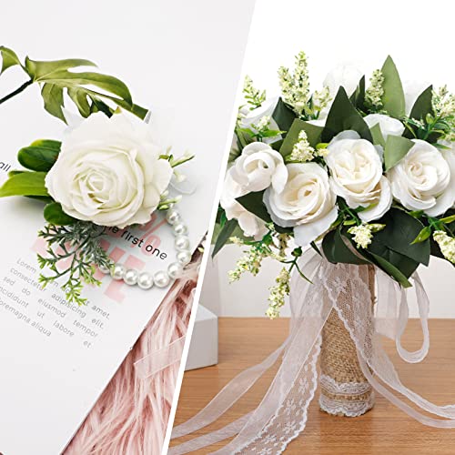 Romantic Artificial Wedding Bouquet with Roses