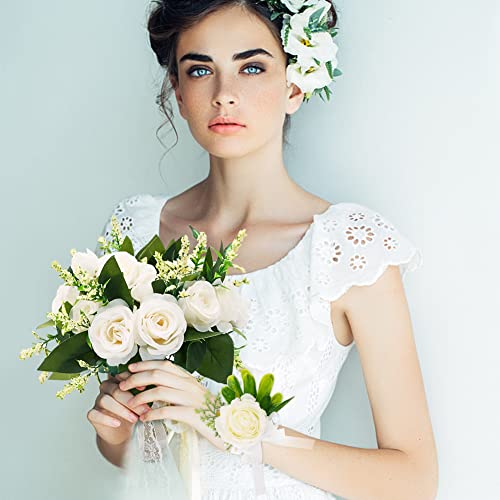 Romantic Artificial Wedding Bouquet with Roses