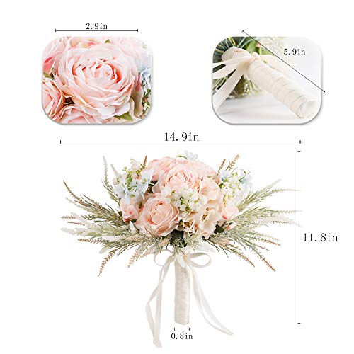 Handmade Pink Rose Bridal Bouquet