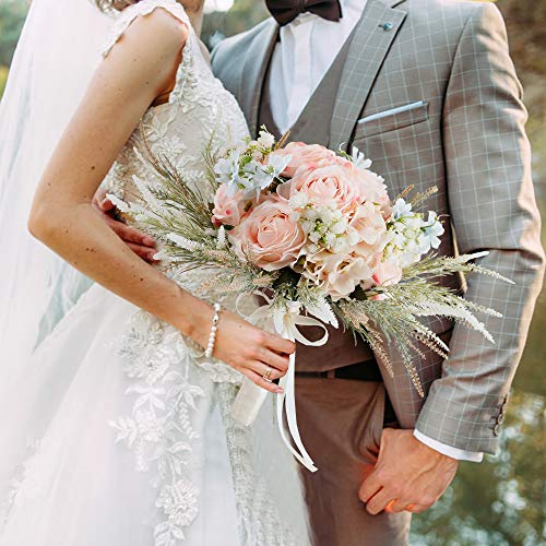 Handmade Pink Rose Bridal Bouquet