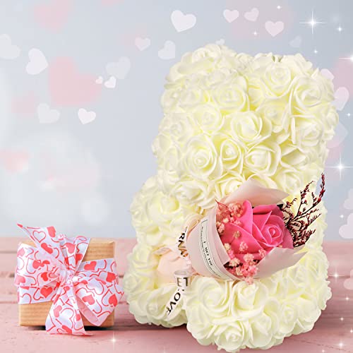 Rose Bear Bouquet for Her - White