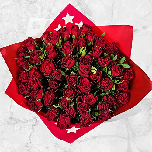 50 Red Roses Bouquet - Romantic Gift for Occasions