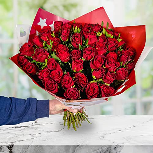 50 Red Roses Bouquet - Romantic Gift for Occasions