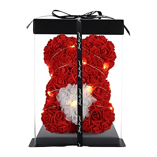 Hand-made 10-Inch Red Rose Bear Bouquet