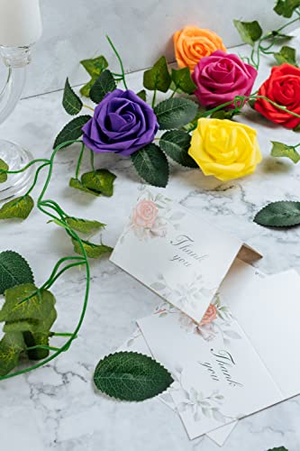 25 Rainbow Foam Roses for Decorating and Crafting