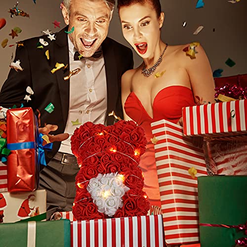 Hand-made 10-Inch Red Rose Bear Bouquet