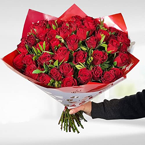 50 Red Roses Bouquet - Romantic Gift for Occasions