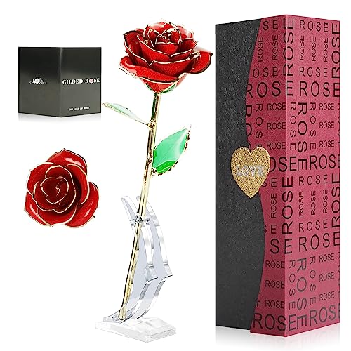 24K Gold Dipped Rose with Stand - Romantic Gift