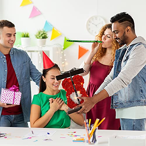 Hand-made 10-Inch Red Rose Bear Bouquet