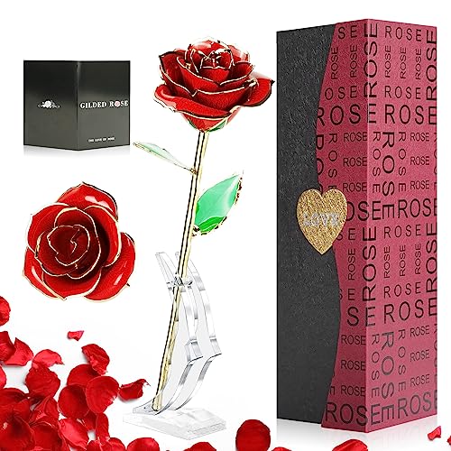 24K Gold Dipped Rose with Stand - Romantic Gift