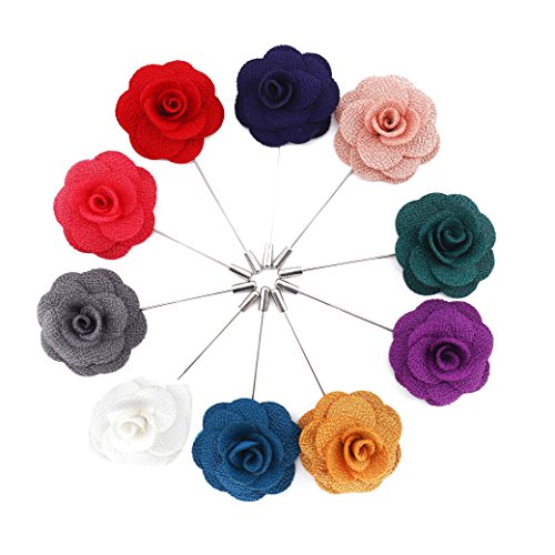 Handmade Flower Lapel Pins for Weddings (10 pack)