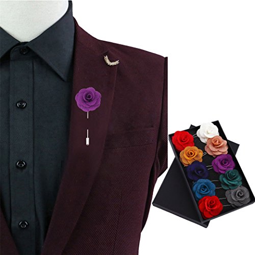 Handmade Flower Lapel Pins for Weddings (10 pack)