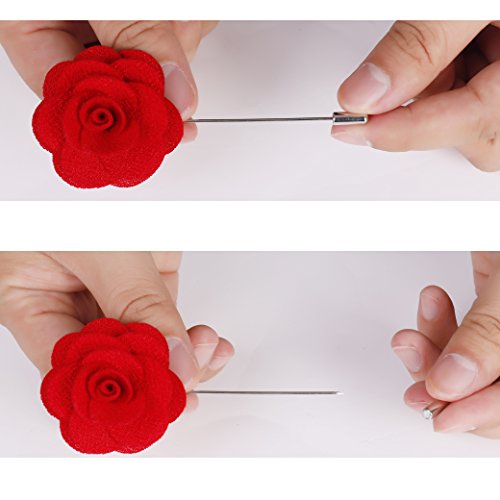 Handmade Flower Lapel Pins for Weddings (10 pack)