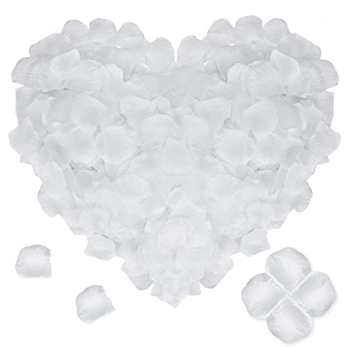 Silk White Rose Petals for Romantic Decorations
