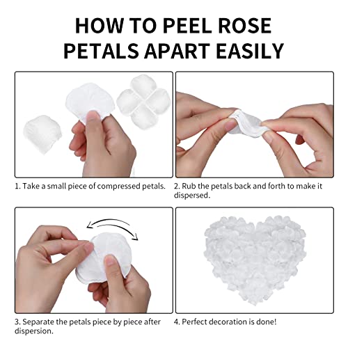 Silk White Rose Petals for Romantic Decorations