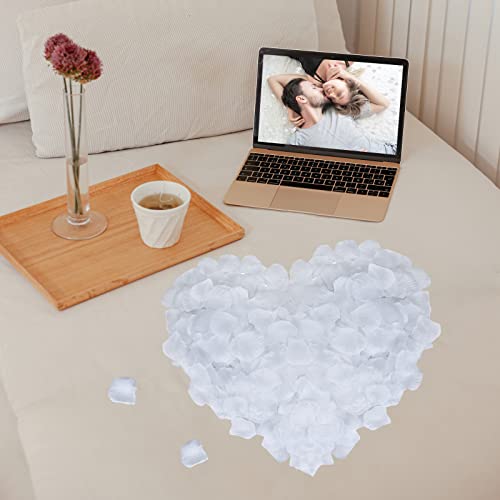 Silk White Rose Petals for Romantic Decorations