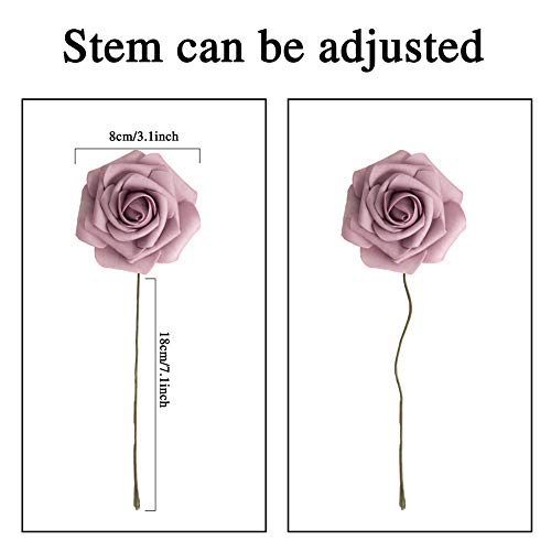 Realistic Artificial Rose Bouquet - Dusty Pink Purple