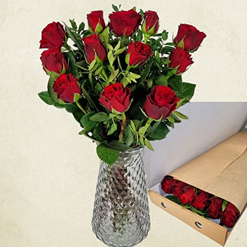Romantic 12 Letterbox Red Roses Bouquet