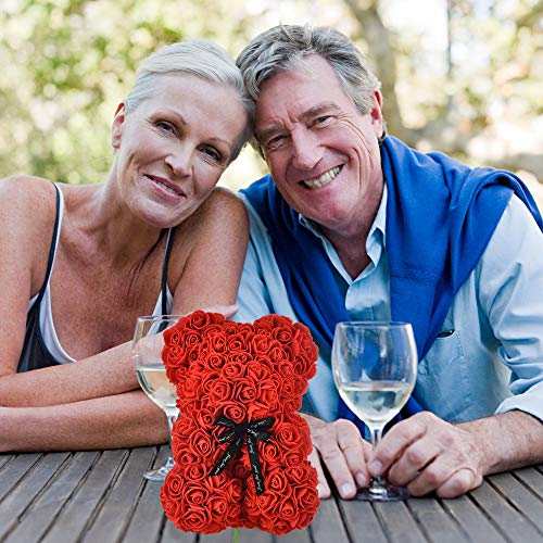 Handmade Rose Teddy Bear for Mother's Day