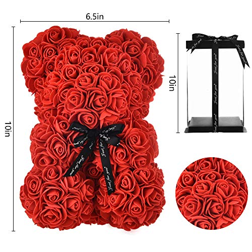 Handmade Rose Teddy Bear for Mother's Day