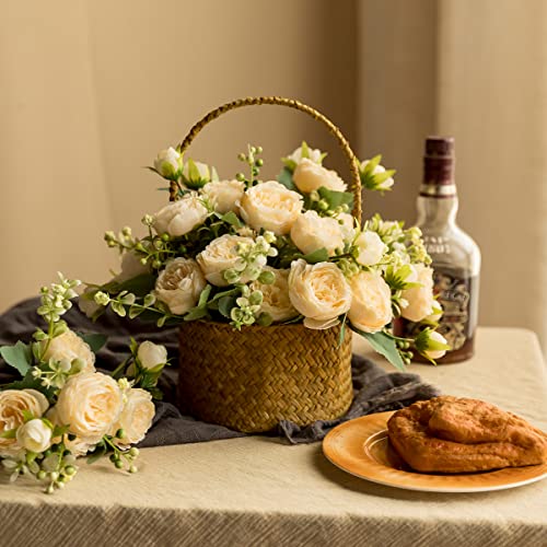 Champagne Peony Silk Flower Bouquets for Home & Events