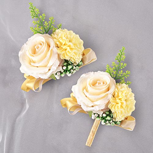 YunJiaoon Wedding Flower Set: Wrist & Boutonniere Corsage