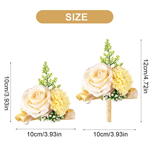 YunJiaoon Wedding Flower Set: Wrist & Boutonniere Corsage