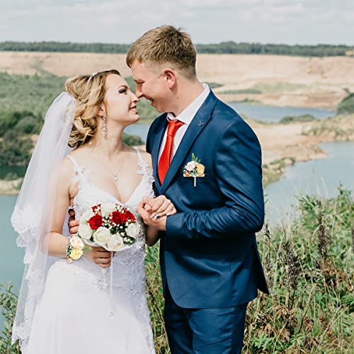 YunJiaoon Wedding Flower Set: Wrist & Boutonniere Corsage