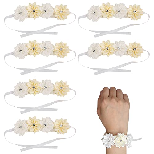 Wedding Wrist Corsage with 6 Artificial Flowers