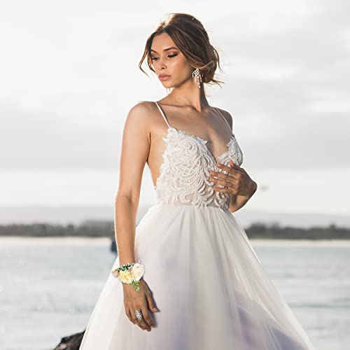 YunJiaoon Wedding Flower Set: Wrist & Boutonniere Corsage
