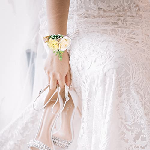 YunJiaoon Wedding Flower Set: Wrist & Boutonniere Corsage